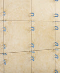 Horseshoe Tile Spacers For One Sixteenth Inch Grout Joint Pro Grade Pail Of Two Hundred Reusable Spacers In A Tub installed on tiles