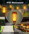 4 Pack Solar Tiki Torch Lights With Flickering Flame IP65 Waterproof Outdoor Solar Powered Pathway Garden Yard Patio
