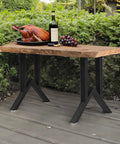 19 Inch Heavy Duty Metal Table Legs Set Of 2 for Industrial Style Coffee Tables with a turkey on a wooden tabletop