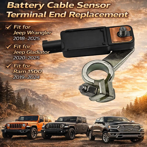 Battery Cable Sensor Terminal End Replacement For Jeep Wrangler 2018-2025 Gladiator 2020-2025 And Ram 1500 2019-2024 Direct Fit For 68289207AC AA AB, High Quality Battery Sensor Connector For Beefy Rock Solid Electrical Connection