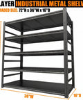 Heavy Duty Steel Storage Shelves With Anti Fall Rails For Maximum Security And Organization, Adjustable Shelves For Garage, Basement, And Pantry, Tight Tolerance Fit, Durable Construction, Easy Assembly For Instant Decluttering, 5-tier 72x36x16 metal shelf