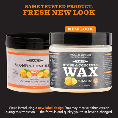 Natural Stone Wax Kit For Soapstone, Slate, And Concrete Countertops With 6oz Finishing Wax jars, new label design.