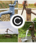 4 images of well pumps with a black round seal. 3 Pack Round Rubber Seals for Well Pump Check Valve Weatherproof Replacement Gaskets