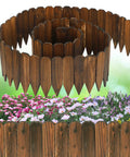 Wooden Garden Edging Border Kit No Fuss Pine Flexible Landscape Border 13.1ft By 11.8in Weatherproof Outdoor Fence