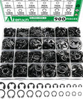 Must Have Snap Ring Kit 900Pcs E Clips And C Clips Assortment Set displayed in a compartmentalized box
