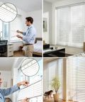Heavy Duty Valance Clips For Window Blinds 22 Piece Set Featuring Hidden Channel Cover Hardware in use on window blinds.
