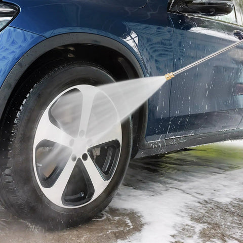Two Pack 17 Inch Stainless Steel Pressure Washer Extension Wands With Quarter Inch Quick Connect cleaning car tire