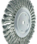 8 Inch Standard Twist Knot Wire Wheel Set for Grinders, Heavy Duty Rust Removal and Paint Prep,.0118 Inch Steel Fill, 5/8 Inch Arbor, close-up