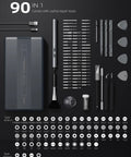 Mini Electric Screwdriver Kit 90 In 1 Precision Repair Set With 64 Magnetic Bits and tools shown.
