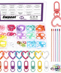 All In One 68 Piece DIY Jewelry Making Kit With Colorful Swivel Lobster Claw Clasps Heart Shaped Keychain Clips Ball Chains Open Jump Rings And Carabiner Clips In A Compact Storage Box For Easy Crafting, assorted metal parts