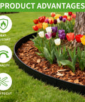No Dig Garden Edging Border 2 Inches Tall 40 Feet Long Flexible Plastic With 40 Stakes For Gardens Lawns Landscaping And Flowerbeds Easy Install Keeps Bed Edges Neat And Polished Without Digging around colorful tulips.