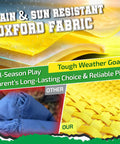 Close-up of rain and sun resistant Oxford fabric used in Portable Soccer Goal Set 7x5 Ft Plus 5x3 Point 6 Ft For Youth Practice.