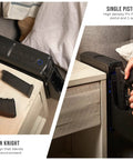 Biometric Nightstand Gun Safe With Quick Access Sliding Door For Pistol Fingerprint And Keypad Entry Slim Vertical Safe in use