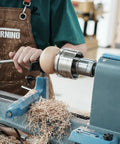Woodturner using Lathe Spindle Adapter for Woodworking Converts One And A Quarter Inch 8TPI Female To One Inch 8TPI Male External