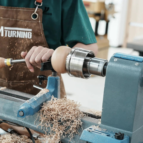 Woodturner using Lathe Spindle Adapter for Woodworking Converts One And A Quarter Inch 8TPI Female To One Inch 8TPI Male External