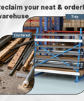 Heavy Duty 2000 Lbs Horizontal Storage Rack With 7 Tier Floor Standing Adjustable Lumber And Pipe Organizer in warehouse.