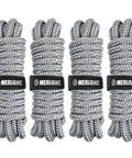 Marine Grade Dock Line Set Half Inch By Fifteen Foot Double Braided Nylon Boat Rope Gray Four Pack
