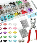 Metal Snap Buttons Kit 960 Pcs Multicolor Hollow And Solid Snaps With Pliers And Press Tool For Bags And Clothes DIY Crafts 9.5mm