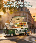 Retro Coffee Truck 3D Wood Puzzle Kit For Adults DIY Model Craft Building Set That Doubles As Dope Desk Decor And A Thoughtful Gift For Family And Friends Today on street