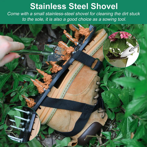 Heavy Duty Lawn Aerator Shoes With Spikes Easy Wear Hook And Loop Straps Preassembled Aeration Sandals One Size Fits All