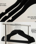 Velvet Hangers 50 Pack Must Have Ultra Slim Non Slip Pant And Coat Hangers With Pants Bar And 360 Degree Swivel Hook Black