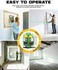 Pro Grade Laser Level 4D Self Leveling With 360 Degree Green Beam And 16-Line Layout For Indoor Renovation, Construction, Floor Tile Install, Home DIY, Works With DeWalt 20V Battery, Tool Only used for wall and floor alignment