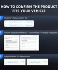 Instructions on how to confirm if the Serpentine Belt Tensioner Pulley Kit fits your Hyundai Elantra or Kia vehicle using Amazon tool.