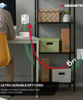 Power Shield XL Surge Protector With Outlet Extender Four AC Outlets And Two USB A Ports shown with 6ft cord in home office setup.
