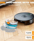 2 In 1 Robot Vacuum And Mop With 6500Pa Beast Mode Suction Gyro Inertial Navigation 200 Minute Runtime App WiFi Voice Control showing water tank