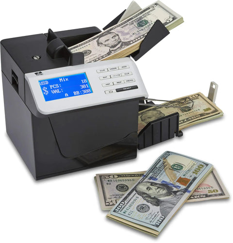 New 2024 Mixed Denomination Money Counter And Counterfeit Detector For Eight Currencies Reads Any Orientation Totals Value