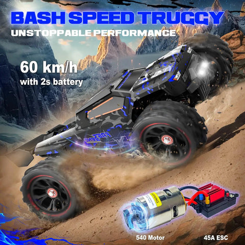 Beast Speed 60KPH 1:14 Scale RC Truggy 4x4 Off Road Remote Control Truck Waterproof Electric Car performing on rocky terrain