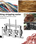 Heavy Duty Manual Wire Stripper Machine For 1-30mm Cable Stripping with adjustable knurled inlet holes and copper wire.