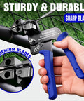 Close-up of Heavy Duty 304 Stainless Steel Zip Tie Gun Kit with 150 Black Metal Zip Ties in use on a fence.