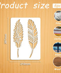 Awesome Boho Feather And Mandala Stencil Set, Six Durable Pet Painting Templates For DIY wall wood fabric and canvas crafts, showing feather designs.