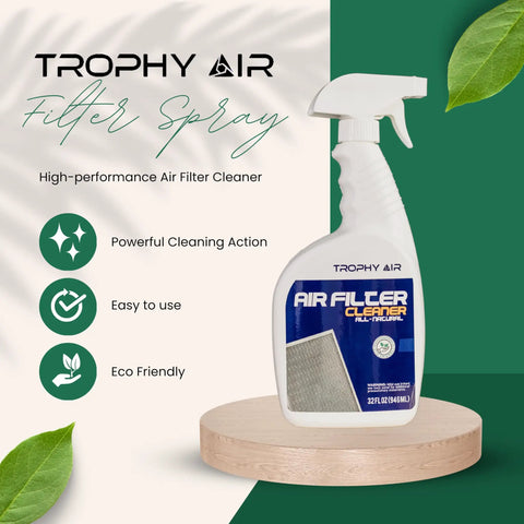 HVAC Filter Cleaner 32 Oz Spray Bottle with Powerful Dirt Dissolving Formula for Dirty Filters and Restores Performance