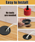 Installation steps of 2 Inch Black Desk Grommet Cable Hole Cover For Easy Cable Management On Home Office Desks TV Stands And Tabletops