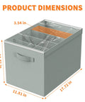 Four Pack Gray Closet Organizers And Storage Bins Heavy Duty Fabric dimensions 17.72 x 11.81 x 3.54 inches with sections
