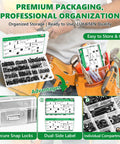 Premium 304 Stainless Steel Black Motorcycle Fairing Bolt Kit M5 And M6 Hex Head Fasteners in organized storage box.