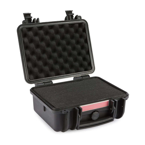 Kickass Hard Camera Case Featuring Smooth Side Handles And Custom Foam Dividers For Dslr Gear Transport, open to show foam interior.