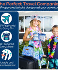 KeepGoing Kids Travel First Aid Kit, 60-piece, small blue patterned pouches, two kits shown