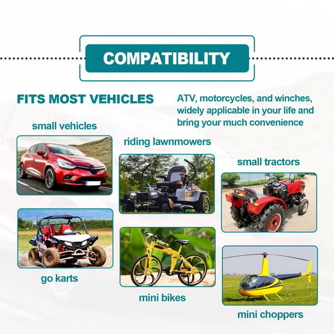 Compatibility chart for Full Throttle 3/4 Inch Go Kart Clutch Bolt Kit, including vehicles like go karts and mini bikes.