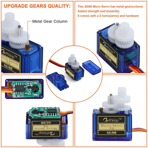 Select This Badass 10 Pack Of Sg90 9g Micro Servo Motors For Rc Robots Helicopters And Cars Plus Diy Arduino Raspberry Pi Builds That Roll Smooth And Perform Flawlessly Every Time with metal gears and electronic components