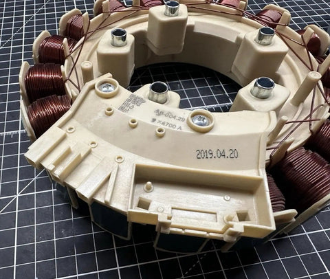 Washer Rotor Stator Replacement Part Plug And Play Direct Replacement Assembly For Most Standard Washing Machines Heavy Duty Construction Delivers Reliable Motor Speed Control And Long Lasting Performance DC97 20946A DC31 00155B DC93 00309D beige rotor stator coil assembly