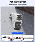 4K 8MP POE Security Camera System With Auto Tracking And Two Way Audio Rock Solid Outdoor PTZ IP Cameras in rain showcasing IP66 waterproof feature