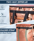 Reusable Grocery Bags On Wheels Rolling Tote Bag With Large Capacity And Durable Double Layer PP Material, two-way zipper lid.