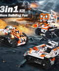 3 In 1 Remote And App Controlled STEM Robotics Kit For Kids Ages 8 To 12, 560 Piece Building Set with three robotic models displayed