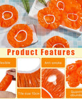 Orange 24 Piece Elastic Smoke Detector Covers For Cooking Or Baking Thickened Plastic Fire Alarm Shield displayed with features.