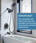 Shower Tub Kit With 2 In 1 Handheld And Rain Shower Head System, 35 Modes, Valve Included in bathroom setting.