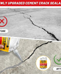 Crush Those Stubborn Cracks With This Heavy Duty Concrete Crack Filler And Asphalt Sealant That Self Levels Smoothly Stays Highly Flexible And Boots Water Away From Driveway Repairs. Image shows before and after using the sealant.