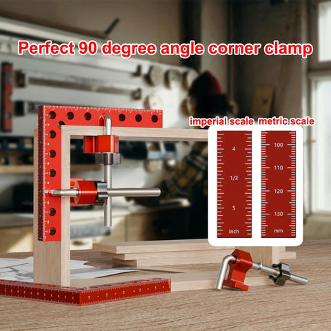 Four Piece Aluminum Corner Clamps Set With Box Five Point Five Inch 90 Degree Right Angle Clamp for woodworking frames